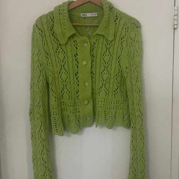 Zara Green Crop Cardigan - Picture 5 of 5